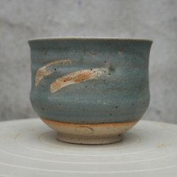 Teskl Keramik Bl/Grn m. voksdekoration