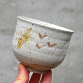 Tesk�l Hvid m. voks dekoration