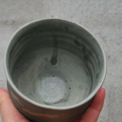 Teskl Keramik Bl/Grn m. voksdekoration